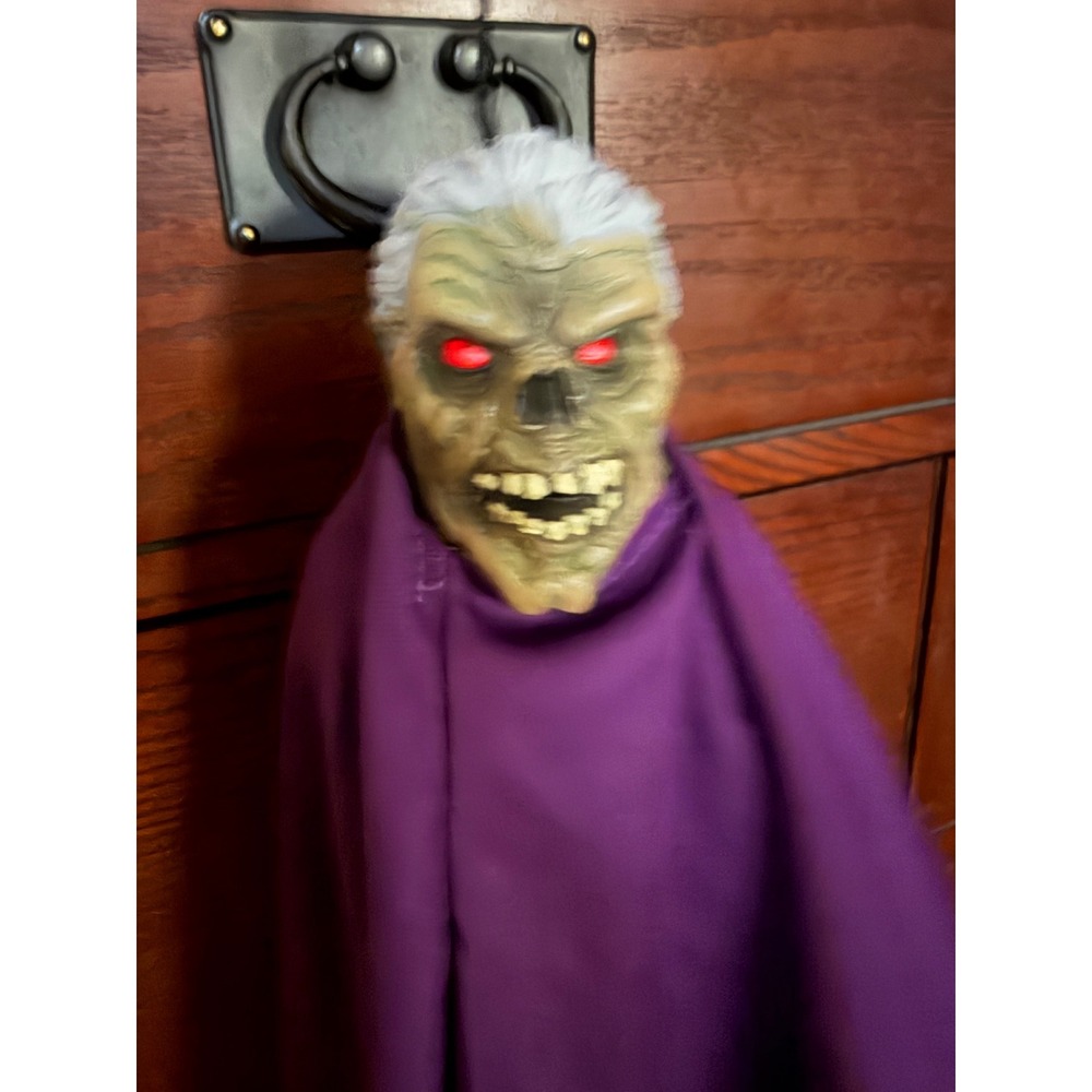 Paper Magic Group 2006 Hanging Zombie Head Purple Shroud Halloween Prop Decor